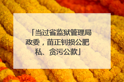 当过省监狱管理局政委，苗正钊损公肥私、贪污公款
