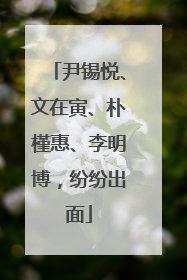 尹锡悦、文在寅、朴槿惠、李明博，纷纷出面