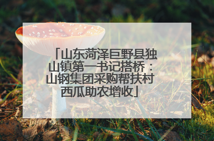 山东菏泽巨野县独山镇第一书记搭桥：山钢集团采购帮扶村西瓜助农增收