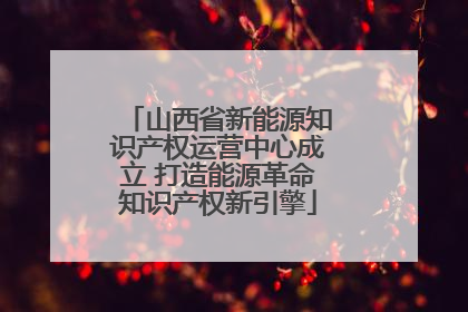 山西省新能源知识产权运营中心成立 打造能源革命知识产权新引擎