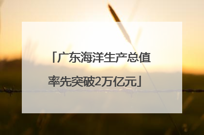 广东海洋生产总值率先突破2万亿元