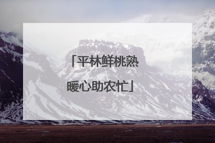 平林鲜桃熟 暖心助农忙