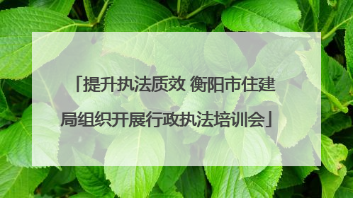 提升执法质效 衡阳市住建局组织开展行政执法培训会