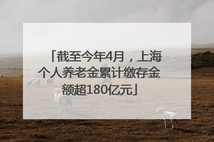 截至今年4月，上海个人养老金累计缴存金额超180亿元