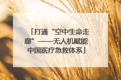 打通“空中生命走廊”——无人机赋能中国医疗急救体系