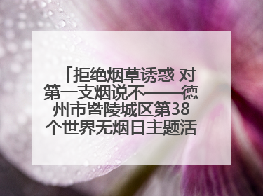 拒绝烟草诱惑 对第一支烟说不——德州市暨陵城区第38个世界无烟日主题活动走进校园