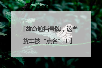 故意遮挡号牌，这些货车被“点名”！