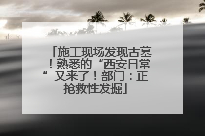 施工现场发现古墓！熟悉的“西安日常”又来了！部门：正抢救性发掘