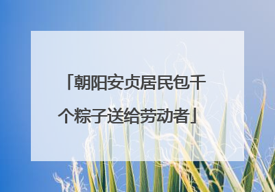 朝阳安贞居民包千个粽子送给劳动者