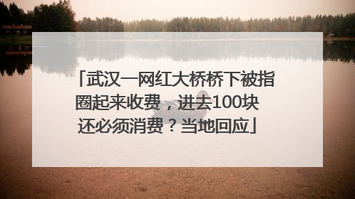 武汉一网红大桥桥下被指圈起来收费，进去100块还必须消费？当地回应