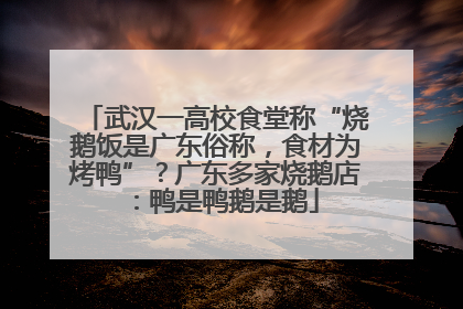 武汉一高校食堂称“烧鹅饭是广东俗称，食材为烤鸭”？广东多家烧鹅店：鸭是鸭鹅是鹅