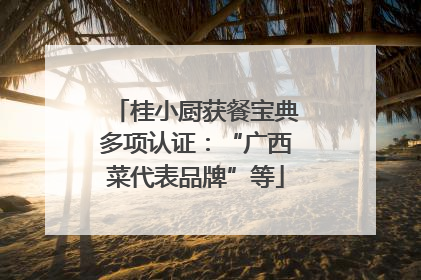 桂小厨获餐宝典多项认证：“广西菜代表品牌”等