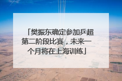 樊振东确定参加乒超第二阶段比赛，未来一个月将在上海训练