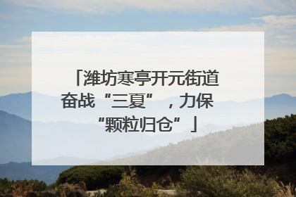 潍坊寒亭开元街道奋战“三夏”，力保“颗粒归仓”