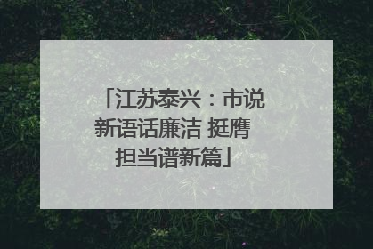 江苏泰兴：市说新语话廉洁 挺膺担当谱新篇
