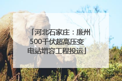 河北石家庄：廉州500千伏超高压变电站增容工程投运