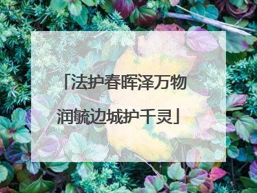 法护春晖泽万物 润毓边城护千灵