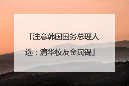 注意韩国国务总理人选：清华校友金民锡