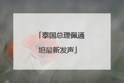 泰国总理佩通坦最新发声