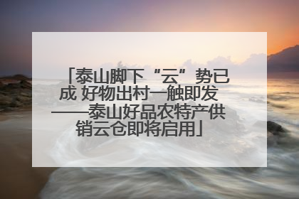 泰山脚下“云”势已成 好物出村一触即发——泰山好品农特产供销云仓即将启用