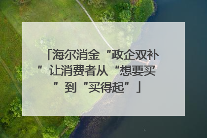 海尔消金“政企双补”让消费者从“想要买”到“买得起”