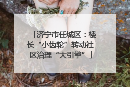 济宁市任城区：楼长“小齿轮”转动社区治理“大引擎”