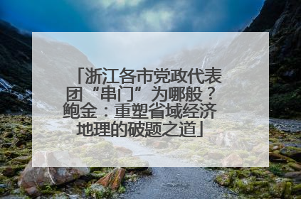 浙江各市党政代表团“串门”为哪般？鲍金：重塑省域经济地理的破题之道