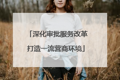 深化审批服务改革 打造一流营商环境