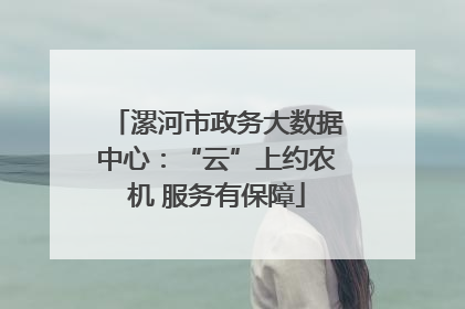 漯河市政务大数据中心：“云”上约农机 服务有保障