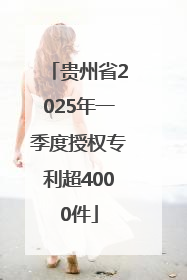 贵州省2025年一季度授权专利超4000件