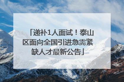 递补1人面试！泰山区面向全国引进急需紧缺人才最新公告