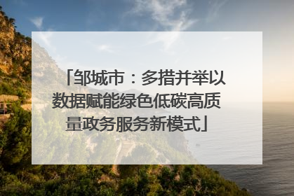 邹城市：多措并举以数据赋能绿色低碳高质量政务服务新模式
