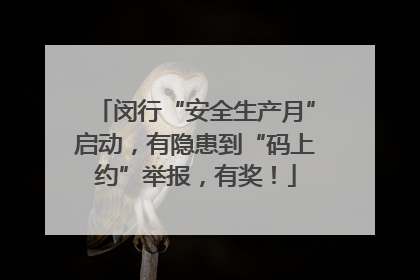 闵行“安全生产月”启动，有隐患到“码上约”举报，有奖！