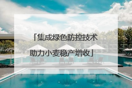 集成绿色防控技术助力小麦稳产增收