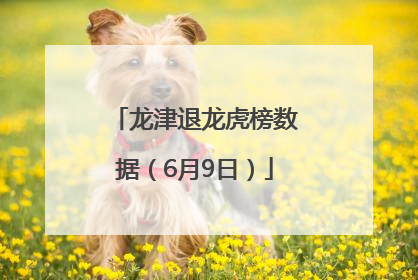 龙津退龙虎榜数据(6月9日)