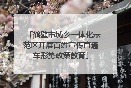 鹤壁市城乡一体化示范区开展百姓宣传直通车形势政策教育