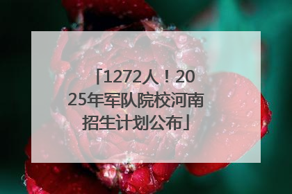 1272人！2025年军队院校河南招生计划公布