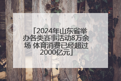 2024年山东省举办各类赛事活动8万余场 体育消费已经超过2000亿元