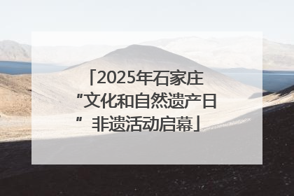 2025年石家庄“文化和自然遗产日”非遗活动启幕