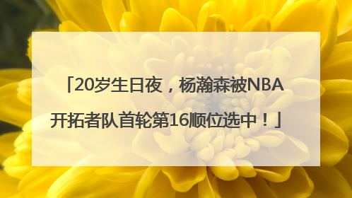20岁生日夜，杨瀚森被NBA开拓者队首轮第16顺位选中！
