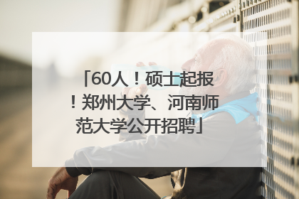 60人！硕士起报！郑州大学、河南师范大学公开招聘