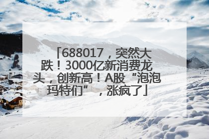 688017，突然大跌！3000亿新消费龙头，创新高！A股“泡泡玛特们”，涨疯了