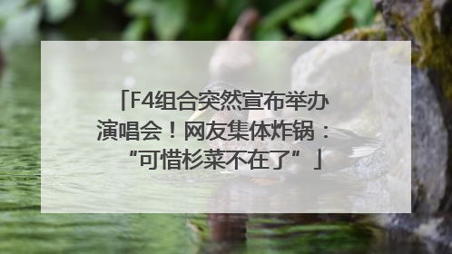 F4组合突然宣布举办演唱会！网友集体炸锅：“可惜杉菜不在了”